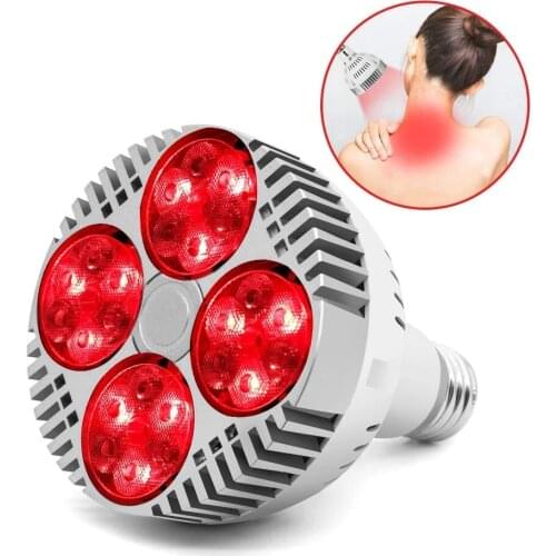 LED Grow Light Bulb E27 48W Deep Red 660nm Near Infrared 850nm For Flowering Fruiting Grow Spectrum Enhancement Light Therapy