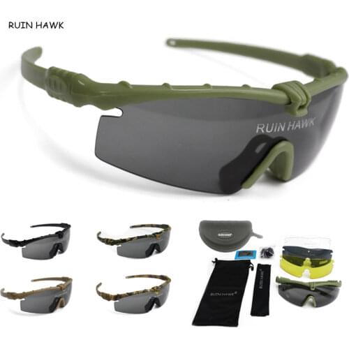 Tactical Polarized Glasses Sport Shooting Glasses UV400 Protection Sunglasses Military Army Goggles 4 Lens Camping Glasses