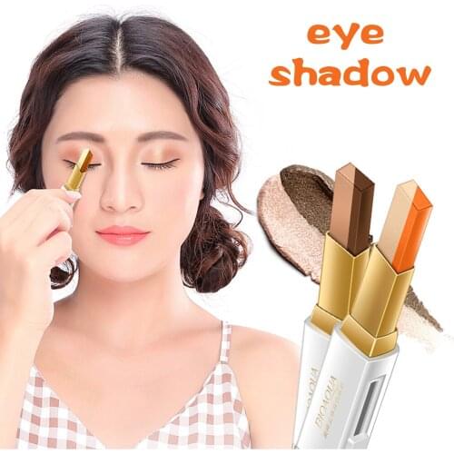 Eye Shadow Stick Waterproof Double Colors Gradient Long Lasting Eyeshadow Pen SANA889