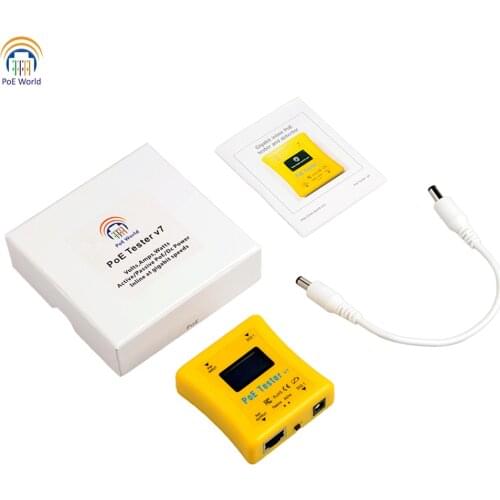 Non Batteries Inline PoE Tester CCTV Tester POE detector Measure the Voltage Wattage LED display DC RJ-45 connector