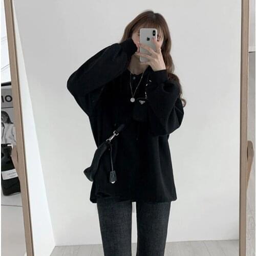 Hoodies Womens Tracksuits Hooded Sweatshirts 2020 Autumn Winter Fleece Oversize Hoodies Solid Jackets sweatshirt women