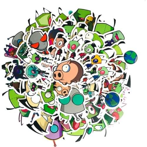 10/30/50PCS Cartoon Green Radical Alien Diary Waterproof Graffiti Suitcase Skateboard Guitar Toy Decoration Sticker Wholesale