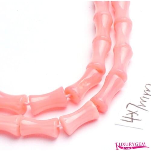 High Quality 4x7mm Smooth Pink Color Natural Coral Bamboo Shape DIY Gems Loose Beads Strand 15" w3693