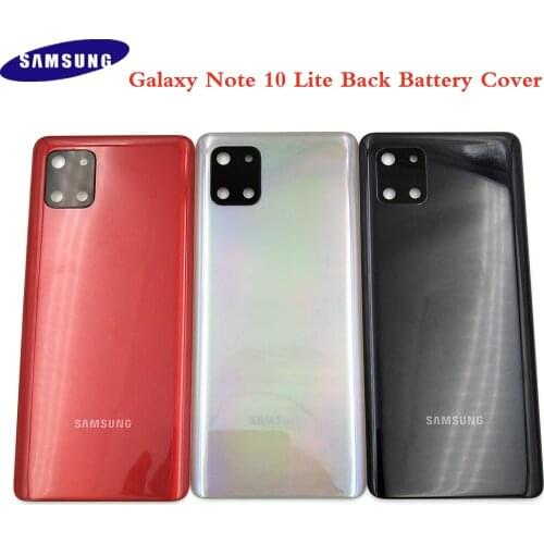 100%Original Samsung Galaxy Note 10 Lite N770F Plastic Battery Back Cover Door Housing Case + Rear Camera Glass Lens Frame +Logo