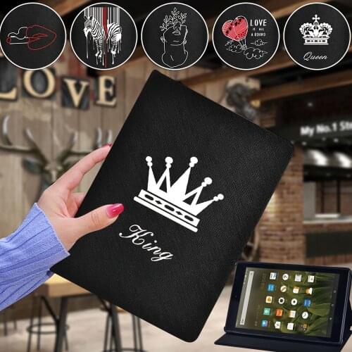 For Amazon Fire HD 8 Plus/Fire 7 5th/7th/9th/HD8 6/7/8th 10th Tablet Stand Case PU Leather Stand Cover for Fire HD10 5/7/9th