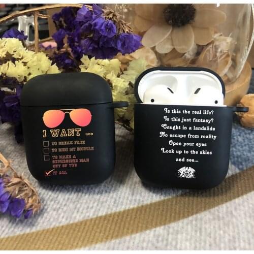 Freddie Mercury Queen band black TPU silicone Bluetooth Airpod Case For Airpods 1 2 soft Cover Airpods pro