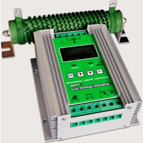 MPPT Wind Solar Hybrid Charge Controller for 12/24V 1200W hyrid system 600W wind+600W solar with booster and dump load
