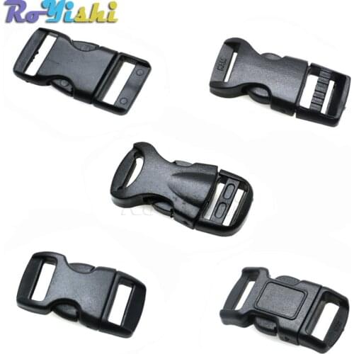 1pcs 3/8"(10mm) Contoured Side Release Mini Buckles For Paracord Bracelet/Cat Collars Black