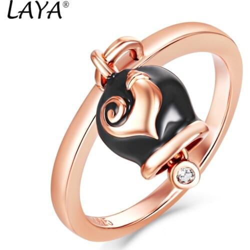 Laya Silver Ring For Women Pure 925 Sterling Silver Shiny White Cubic Zirconia Fine Jewelry Handmade Enamel 2021 Trend