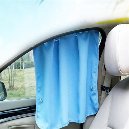 Summer Section Cup Car Side Window Curtains UV Protection Suncreen Sunshade Front Back Rear Curtain Pure Color Car Styling