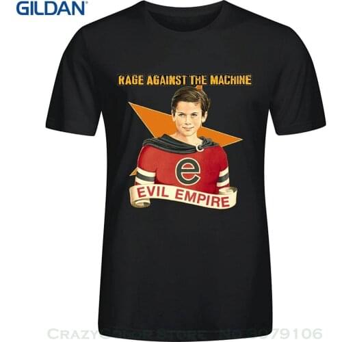Top Tee 100% Cotton Humor Men Crewneck Tee Shirts Rage Against The Machine Evil Empire Men Tees