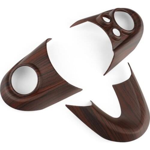 3pcs Wood Grain Car Steering Wheel Panel Sticker ABS Cover Case for BMW Mini Cooper F56 F55 F60 F54 Clubman Interior Styling