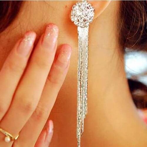 2020 New Fashion Jewelry Personality Temperament Crystal Tassel Earrings Bridal Earring Oorbellen Earrings For Women Long Earrin