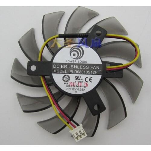 Original 8cm pld08010s12h 12V 0.25A 3-wire long line graphics card fan