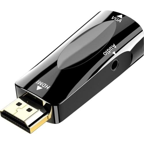 Male To Female HDMI-compatible To VGA Adapter HD 1080P Audio Cable Converter for PC Laptop TV Box Computer Display Projector