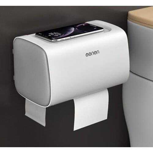 Plastic Waterproof Toilet Paper Holder Wall Mounted Bathroom Adjustable Double Layer Storage Box Portable Tissue Box