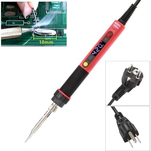 EU/US E60W Professional LED Digital Adjustable Electric Soldering Iron+Y-type iron frame Constant temperature Soldering Station