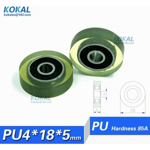 [PU0418-5]Free shipping 10PCS PU low noise 80-85A hardness currency count ball bearing roller wheel counter roller