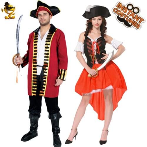 QLQ Couple Halloween Costumes Pirate Costume Cosplay Buccaneer Clothes Pirate Costume Women