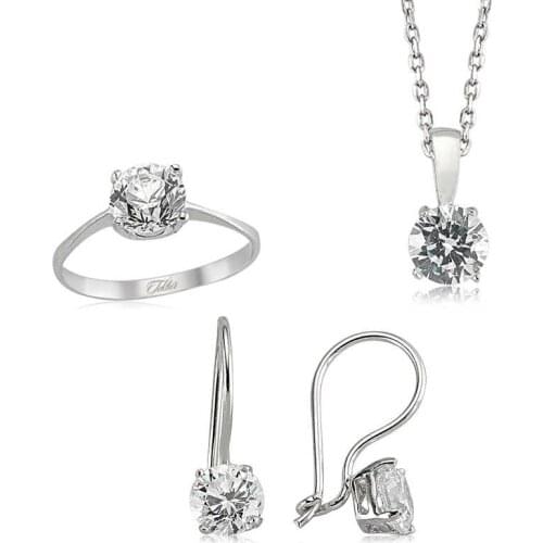 Silverlina Silver Solitaire Women 'S Set