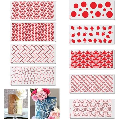 Wheat Spike Pattern Cake Stencil Plastic Lace Cake Boder Stencils Template DIY Drawing Mold Cake Decorating Tool Bakeware