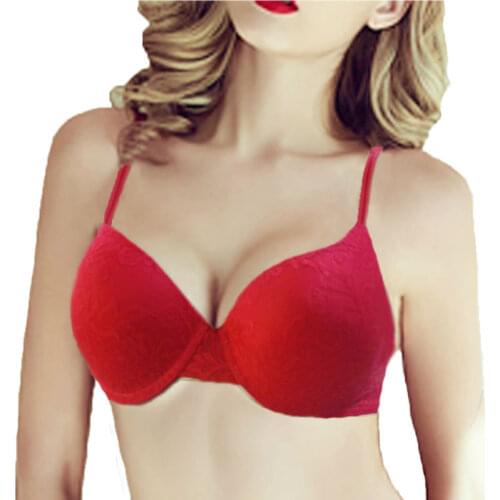 Ladies Sexy Underwire Padded Push Up Embroidery Lace Bra 32 34 36 38 40 42 44 A B C D E Bralette Bra Push Up Bras Plunge BH