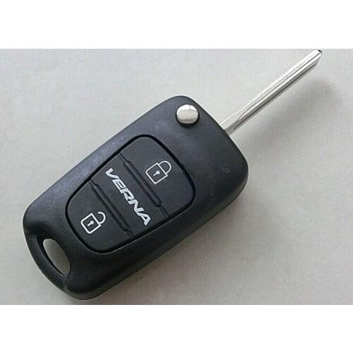 2 Buttons Replacement Flip Folding Remote Key Shell Case For Hyundai Verna Key Blank Cover 10PCS/lot