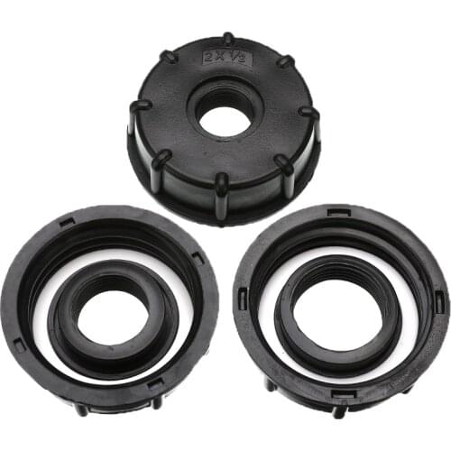 3 Sizes Tank S60X6 Coarse Threaded Cap 1/2'' 3/4'' 1'' Adaptor Connector Adapt To Tap Cap With Hole Coarse Thread Total Type