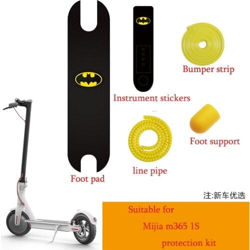 5Pcs protection kits for xiaomi m365/xiaomi 1s electric scooter skateboard stickers foot pad +Instrument sticker + Bumper strip