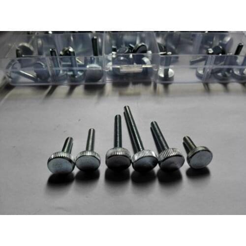 90pcs M4 Round Head Knurled Hand Tighten Screws Bolt Screws Bolts Assortment Set High Quality