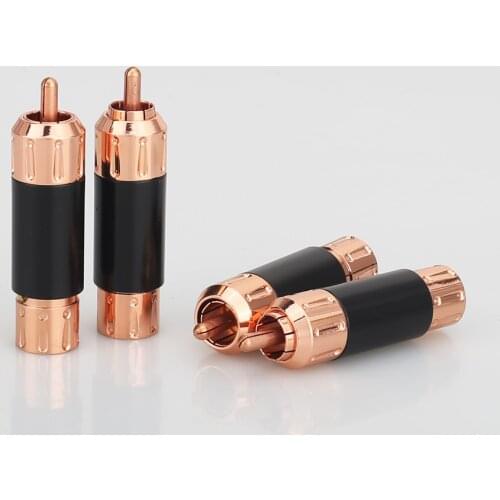 Audiocrast A081 Pure copper Plated RCA Audio Plug RCA Connector RCA male plug adapter Video/Audio Wire Connector Support 9mm