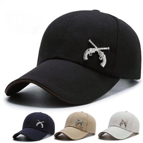 Double Gun Embroidery Baseball Cap Mens Hats and Caps for Summer Canvas Breathable Sun Hats Fashion Snapback Unisex Hats