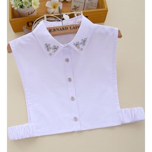 Shinny Women Fake Collars Shirt Detachable Collar Removable Half Shirt Tops Faux Col Autumn Sweater False Collars Decor