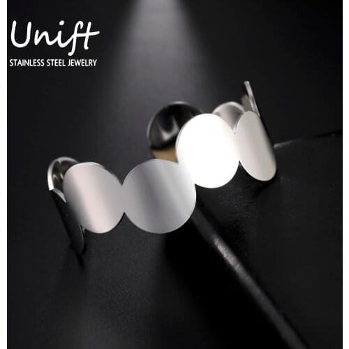 Unift Wavy Line Stainless Steel Bangles&Bracelets for Women Silver Color Band Simple Charms Jewelry Friend Gift 2021 Trendy