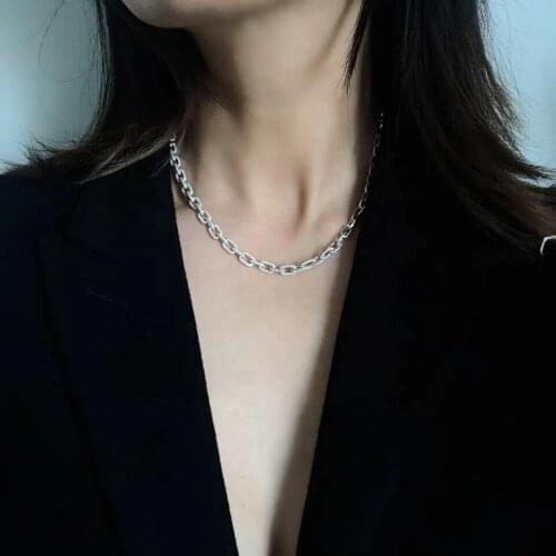 Iced out bling silver color 15" 16" 18" open link chain choker for women news hip hop styles choker necklace jewelry for party