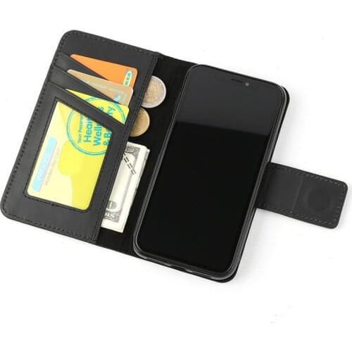 Genuine Leather Case Wallet Cover for for iPhone11 Flip Cover Zipper Phone Bag Classic Business case for for iPhone11 Pro Max