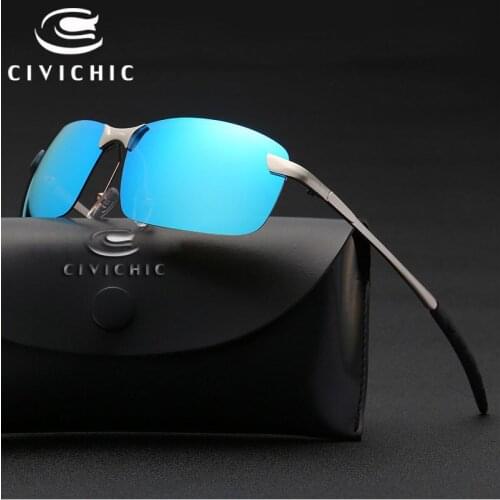 CIVICHIC Stylish Polarized Sunglasses Men HD Driving Glasses Rimless Mirror Eyewear Day Night Goggles Outdoor Motion Gafas E237