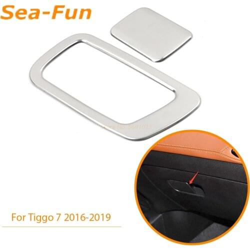 For Chery Tiggo7 Tiggo 7 2016-2019 Car Glove Box Handle Decorative Frame Co-pilot Storage Box Stainless Steel Patch Accessories