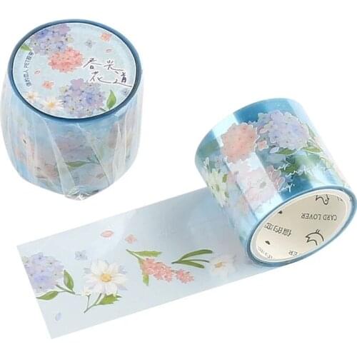 PET Plastic Flower Plant Animal Series Washi Tape Diy Decoration Scrapbooking Planner Masking Adhesive Label Sticker