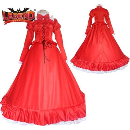 Red medieval civil war ball gown dress medieval cosplay costume dress custom made