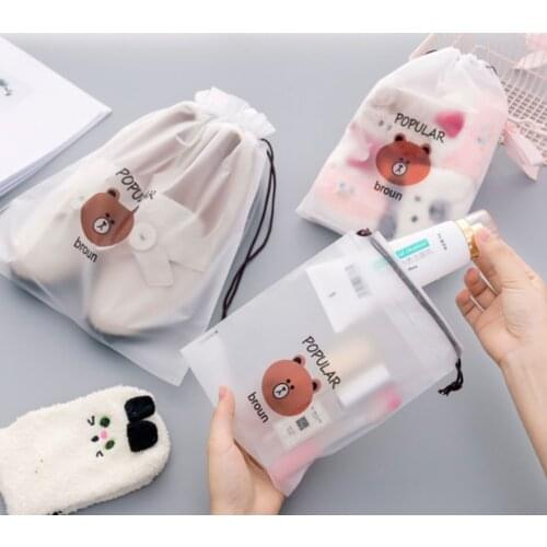 Cute Transparent Waterproof Travel Cosmetic Bag Women Makeup Case Bath Make Up Organizer Toiletry Wash Beauty Kit Storage Pouch