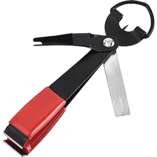 Multifunctional fishing fast knotting tool, 4 in 1 steel fishing knotting tool, fishing line pliers,strand cutter, rubber handle