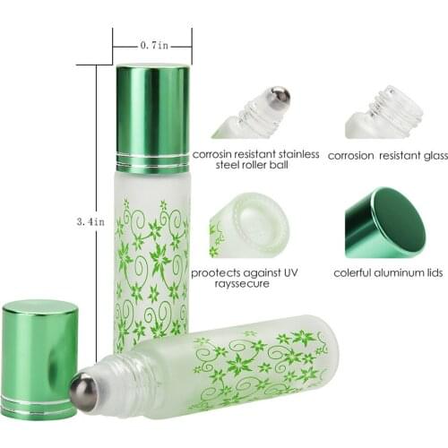 Refillable Essential Oil Bottle 18pcs 10ml Glass Roll-on Bottles With Roller Ball Bottle Empty Container Travel Perfume Bottle