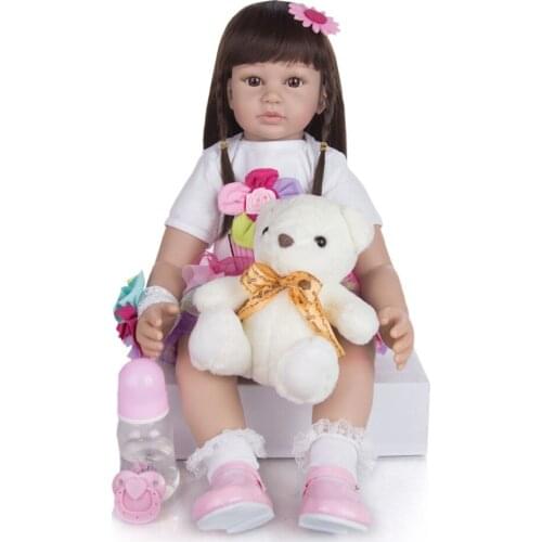Fashion 60 cm Reborn Dolls Girl Soft Vinyl Realistic Princess Doll Baby Toy Boneca Menina Doll Christmas Gift Playmate Toys