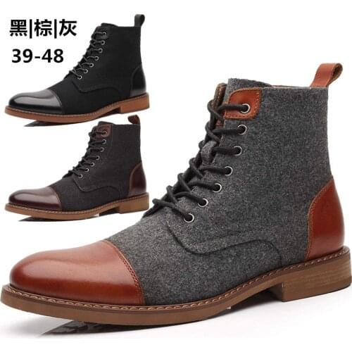 Men Leather Boots 2022 Fashion High-top Tassel Zip PU Leather Shoes Autumn Winter Ankle Boots Men Martin Boots Plus Size 39-48