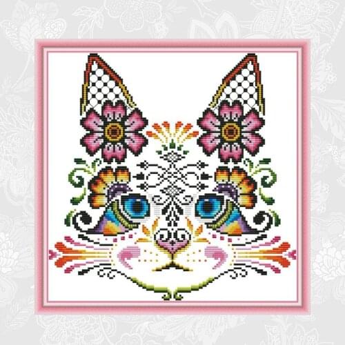 Art Cat Cross Stitch kits 14ct Counted Printed Canvas 11ct Fabric Stitching Embroidery DIY Handmade Needlework Crafts
