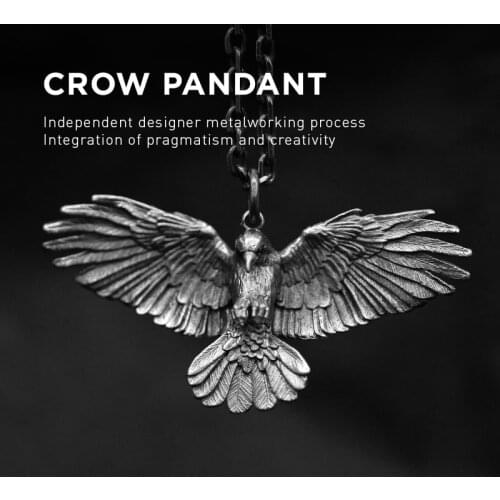 [316L Stainless Steel] 2021 Fashion, Simple, Compact and Exquisite Crow Raven Eagle Mens and Womens Pendant Necklace Gift