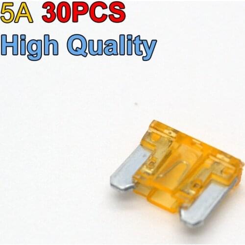 New High Quality 30pcs Car Fuse Auto Trucks SUVs Replacement Fuses Mini Size Blade 5 AMP