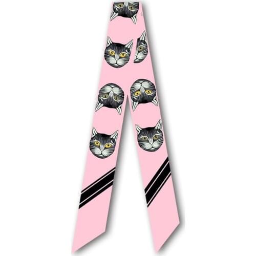 New Leopard Head Brand Women Scarf Summer Silk Scarf Head Hair Bands Design Handle Bag Ribbons Foulard Neckerchief Scarves Warps