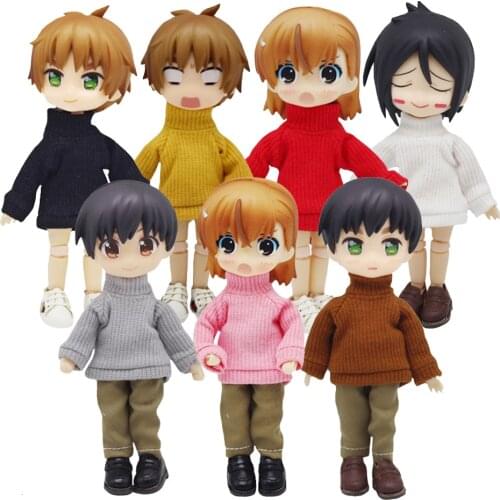 Ob11 baby clothes 12 points BJD baby clothes beautiful knot pig girl versatile badge long sleeve sweater sweater sweater